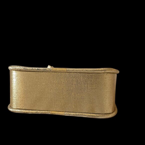 โจ Elegant Gold Evening Purse with Rosette Detail โจ - Picture 2 of 4